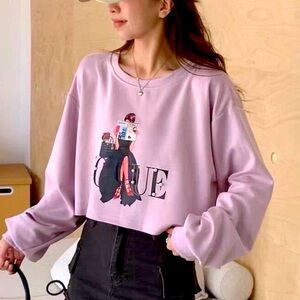 Cropped sweatshirt pullover